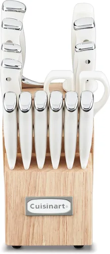 Miniatura 2 de Cuisinart - Juego de 15 cuchillos con bloque, acero inoxidable de alto carbono, remache triple forjado, natural C77CTR-15P