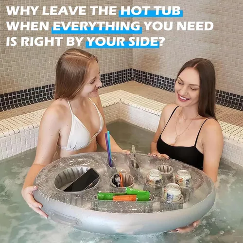 Miniatura 6 de Inflatable Pool Drink Holder with Large Capacity, Floating Drink Float for Hot Tub, Pool, Beach & Party - Holds Drinks, Phones & Snacks, Easy