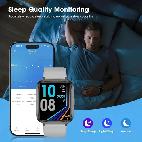 Miniatura 3 de POIUZET Monitor de actividad física, reloj de fitness con oxígeno en sangre, monitor de frecuencia cardíaca, contador de calorías de pasos, monitor