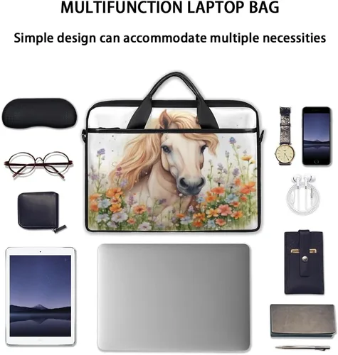 Miniatura 7 de Bolsa para laptop con correas acolchadas para el hombro, adecuada para portátiles de 13 a 15 pulgadas, fundas para portátiles de múltiples