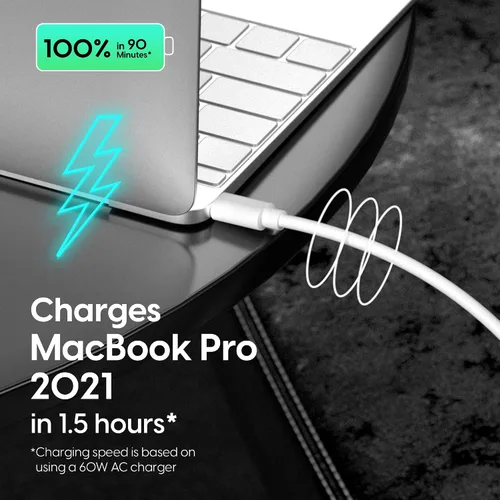 Miniatura 5 de TalkWorks Cable USB C a USB C de 10 pies, cargador de teléfono Android, resistente, PD tipo C, cable de entrega de energía de carga rápida