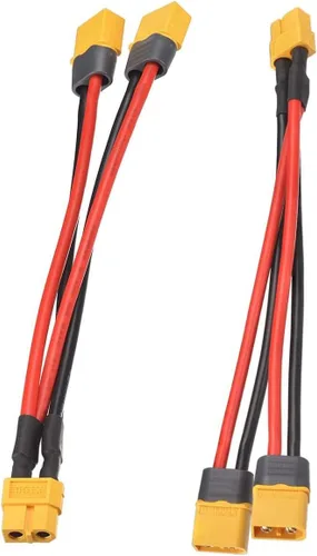 Miniatura 5 de ELFCULB 2 piezas XT60 Y Splitter,12AWG XT60 Cable conector de batería paralelo para Quadcopter RC Car (5.906 in)