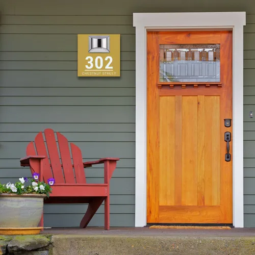 Miniatura 6 de Letrero de dirección solar personalizado, números de casa iluminados para exteriores, números de casa personalizados y señal de dirección, números