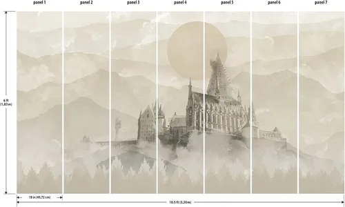 Miniatura 2 de RoomMates RMK12279M - Papel pintado adhesivo para pared, diseño de mural de Harry Potter Castillo de Hogwarts
