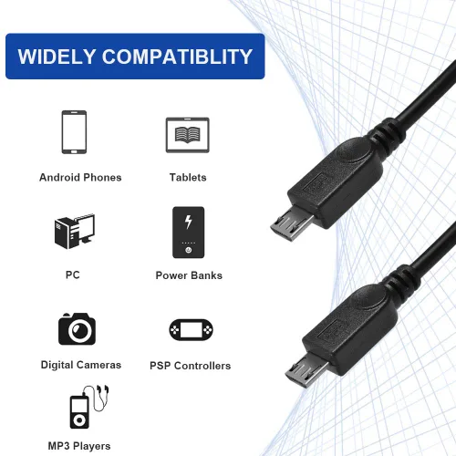 Miniatura 7 de UCEC Cable de carga doble micro USB Splitter que alimenta hasta dos dispositivos micro USB a la vez desde un solo puerto USB (paquete de 1)