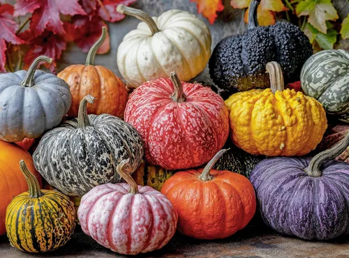 Cross & Glory - Cosecha para la mesa - Rompecabezas de 1000 piezas para adultos | Calabazas coloridas, calabazas y hojas de otoño | Rompecabezas