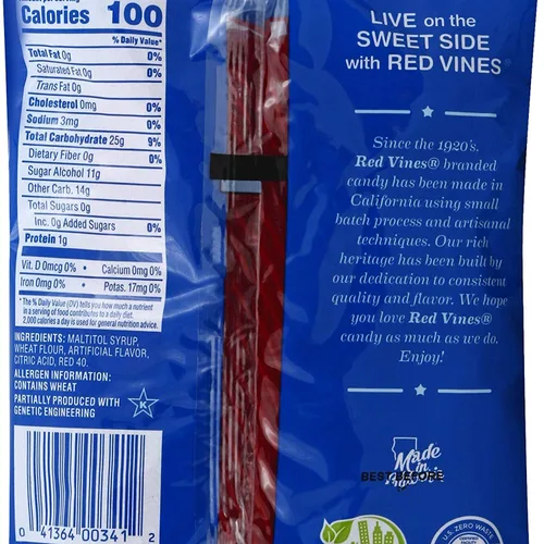 Miniatura 2 de Red Vines Regaliz sin azúcar, sabor a fresa, suaves y masticables, bolsas de 5 onzas (paquete de 12)