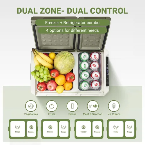 Miniatura 2 de BODEGACOOLER Refrigerador portátil de 12V, refrigerador de coche de 42 cuartos de galón (40L) de doble zona, control por aplicación de refrigerador