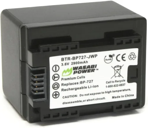 Wasabi Power Batería para Canon BP-727 y Canon VIXIA HF M50, M52, M500, HF R30, R32, R300, HF R40, R42, R400, R50, R52, R500, R60, R62, R600, R70,