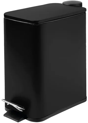 Miniatura 8 de Bote de basura pequeño de acero inoxidable con tapa y pedal de escalón, cubo de basura de cierre suave de 6 litros/1.6 galones con cubo
