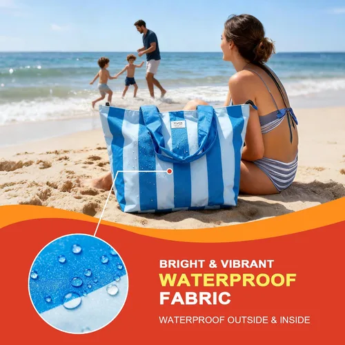 Miniatura 3 de Bolsas de playa impermeables a prueba de arena, bolsa grande XL para piscina para mujer