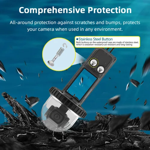 Miniatura 4 de 40M (131ft) Osmo Pocket 3 carcasa de buceo subacuático Carcasa protectora para DJI Osmo Pocket 3 Accesorios impermeables-Negro