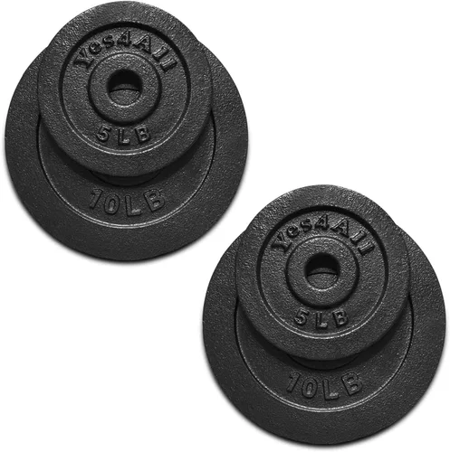 Miniatura 2 de Yes4All Juego de mancuernas ajustables de hierro fundido de 1.15 pulgadas, 30 libras, para gimnasio en casa, entrenamiento de fuerza, entrenamiento