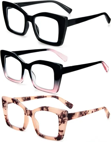Miniatura 6 de DXYXYO Lentes de lectura cuadrados de gran tamaño para mujer, bloqueo de luz azul, estilo Oprah, marco grueso, lectores con bisagra de resorte