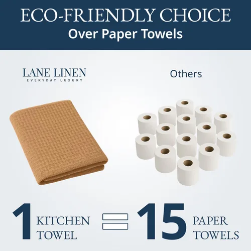 Miniatura 7 de LANE LINEN Juego de 6 paños de cocina de algodón para secar platos, 18 x 28 pulgadas, absorbentes, de secado rápido, color beige 07: Amarillo