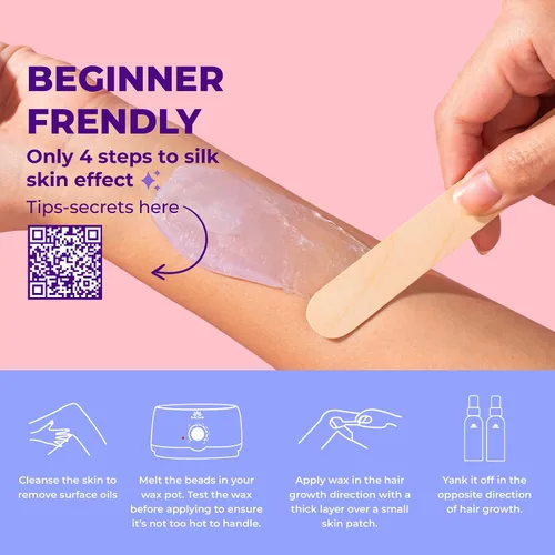 Miniatura 4 de Granos de cera – Perlas de cera dura para depilación – Cera brasileña para el hogar de cejas para hombres y mujeres, 28 onzas