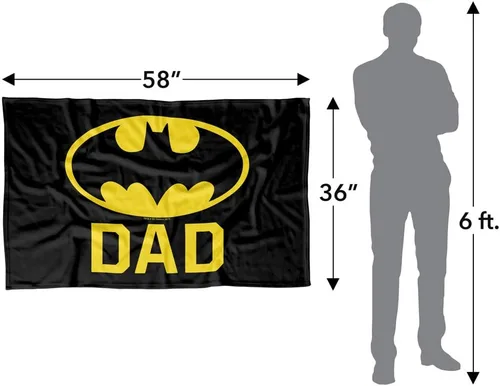 Miniatura 4 de LOGOVISION Batman Bat Dad - Manta polar de 36 x 58 pulgadas, Bat Dad