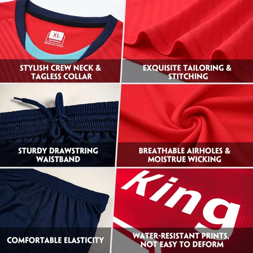 Miniatura 4 de LAIFU Camisetas de fútbol personalizadas para niños, jóvenes y adultos, uniformes de fútbol personalizados con logotipo del nombre del