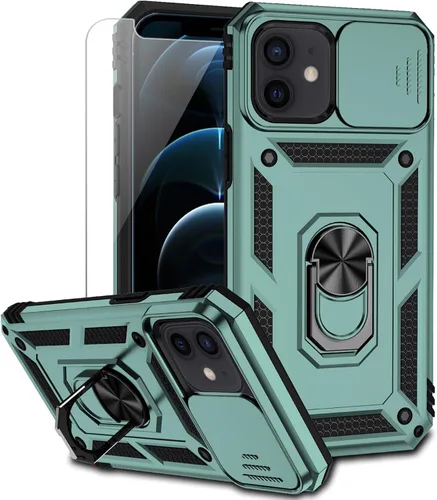 Miniatura 11 de Funda para iPhone 12 / iPhone 12 Pro con cubierta para lente de cámara, protector de pantalla HD, protección contra caídas de grado militar, soporte
