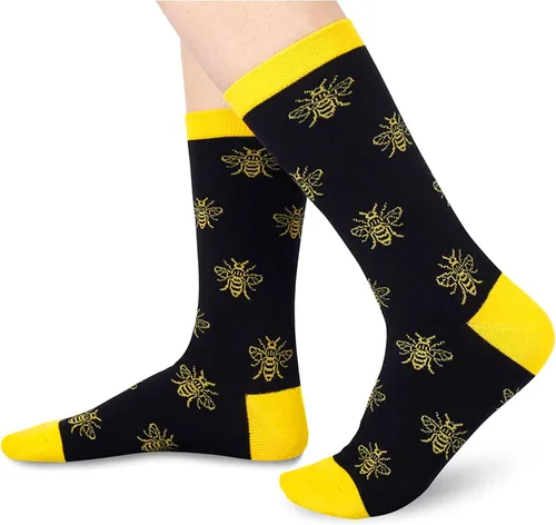Miniatura 2 de HAPPYPOP Calcetines novedosos Bulldog Corgi de pollo, divertidos regalos de dinosaurio de perro salchicha de abeja para amantes de los animales