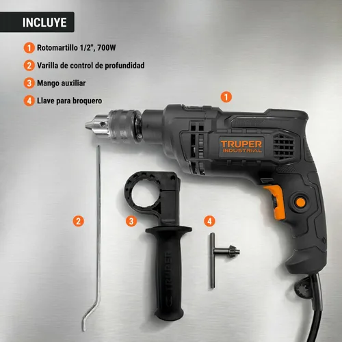 Miniatura 9 de Rotomartillo Industrial 1/2 '650 W