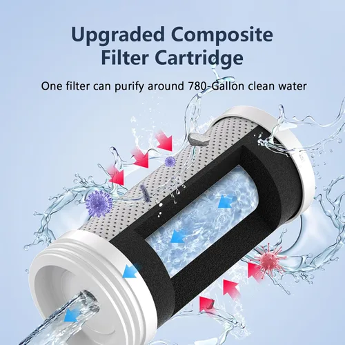 Miniatura 2 de Filtro de repuesto para montaje en grifo, filtro de agua que reduce el cloro de plomo, metales pesados, cartucho de filtro purifica alrededor de 780