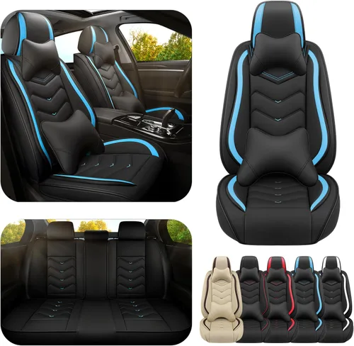 Miniatura 19 de ADERN Fundas de asiento de automóvil para Nissan Altima 2001-2026, funda de asiento de automóvil de piel de napa premium, elegantes fundas de Beige