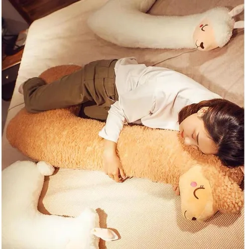 Miniatura 8 de Almohada de felpa de llama, almohada de cuerpo largo de felpa de alpaca de 51 pulgadas, animal de peluche de alpaca, regalo de Navidad y cumpleaños