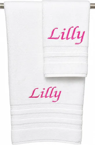 Miniatura 4 de Liberty21 Luxury Embroidered Bath & Hand Towels, 100% Cotton. Custom Monogrammed Personalized Embroidered Towels. Set Includes : 1 Bath Towel and 1