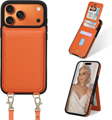 Miniatura 50 de Funda para iPhone 14 Pro Max de 6.7'', Funda Cartera Cruzada Desmontable con Ranuras para Tarjetas con Bloqueo RFID, Soporte de Anillo de 360°