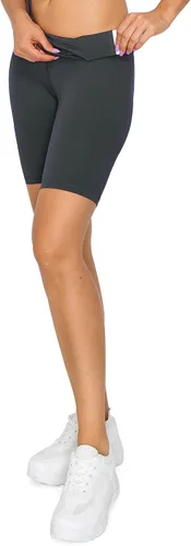 Miniatura 4 de Leggings Depot Pantalones cortos de yoga atléticos de cintura alta para mujer, pantalones cortos de entrenamiento para mujer