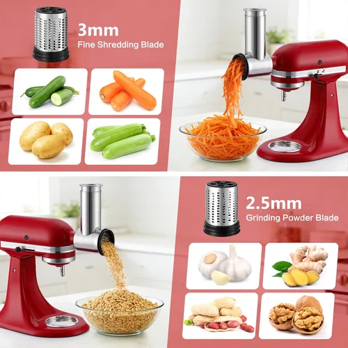 Miniatura 5 de Trituradora de acero inoxidable y rallador de queso para batidora de pie Kitchenaid, accesorios para rebanadora de verduras para Kitchenaid, máquina
