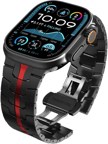 Miniatura 19 de Correa de acero inoxidable WINGLE para Apple Watch Band Ultra 3/2/1 Banda Ultra 49mm 46mm 45mm 44mm 42mm Series 11/10 SE 3/2/1 para hombres, bandas