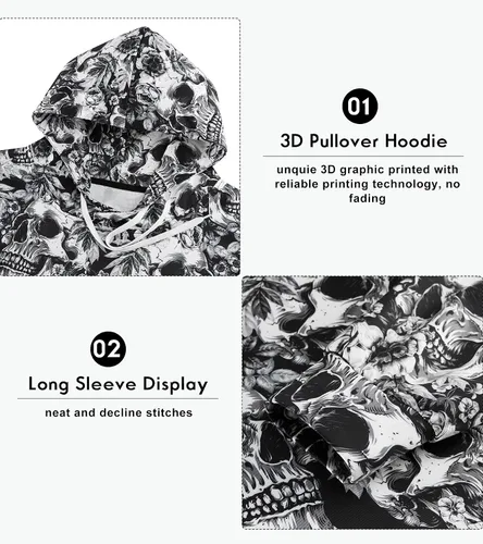 Miniatura 5 de uideazone Sudadera con capucha con estampado 3D para hombre y mujer, con bolsillo tipo canguro