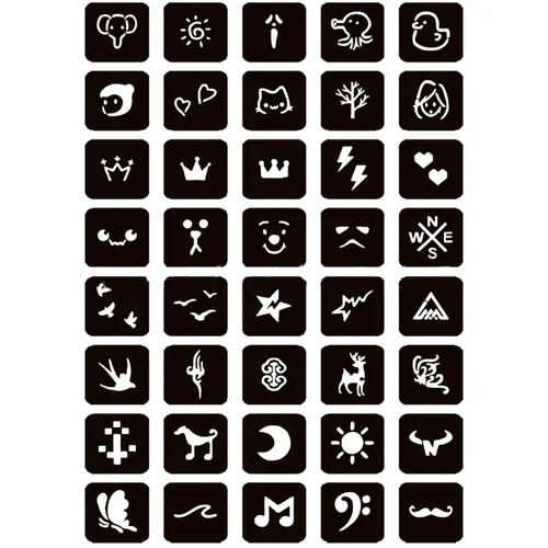 Miniatura 5 de Moricher kit de tatuajes de alheña, kits de tatuajes temporales, 5 conos, 96 plantillas, regalos para arte DIY, fiesta