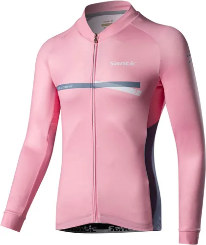 Miniatura 32 de Santic - Camiseta de ciclismo para hombre, manga larga, reflejante, cremallera completa, con bolsillos