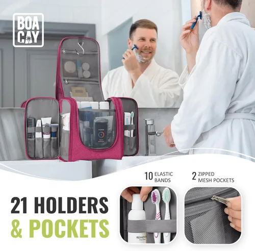 Miniatura 4 de Bolsa de aseo colgante extra grande de viaje BOACAY para mujeres y hombres, bolsa de maquillaje