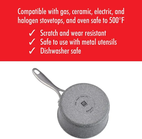 Miniatura 6 de ZWILLING Vitale - Cacerola antiadherente de aluminio con tapa (1 cuarto de galón)