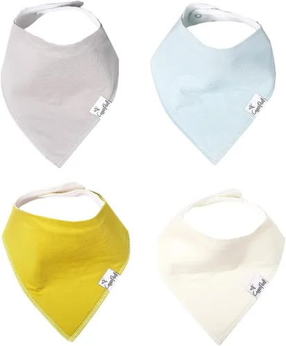 Miniatura 22 de Copper Pearl Baberos tipo bandana para bebé, paquete de 4 baberos de algodón suave para babear y dentición, absorbentes, ajuste ajustable, muchos