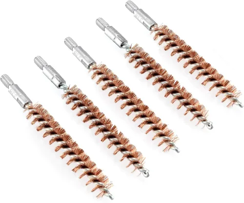 Miniatura 19 de BOOSTEADY Cepillo de limpieza para pistola de bronce con cerdas de fósforo, 5 unidades, para escopeta de pistola con 50 parches cuadrados