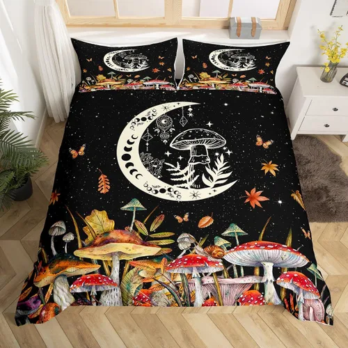 Miniatura 28 de Funda de edredón de hongos salvajes, acuarela, decoración de plantas naturales para exteriores, juegos de ropa de cama para niños, adolescentes