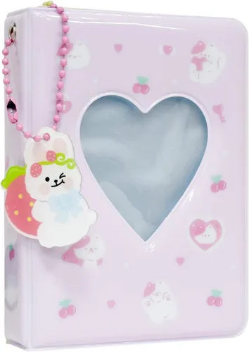 Miniatura 10 de Carpeta para tarjetas fotográficas de 3 pulgadas, mini álbum de fotos con colgante para coleccionar fotos Kpop, 40 bolsillos (marrón)