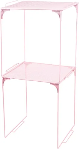 Miniatura 6 de Svartur Estantes apilables para taquilla para la escuela y el trabajo, organizador alto de casillero, paquete de 2, color negro