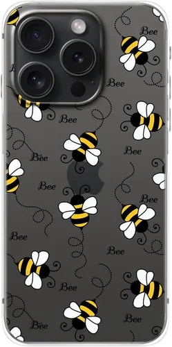 Miniatura 2 de Blingy's Funda para iPhone 15 Pro Max, funda protectora transparente de TPU suave de TPU transparente de 6.7 pulgadas (estilo abeja)
