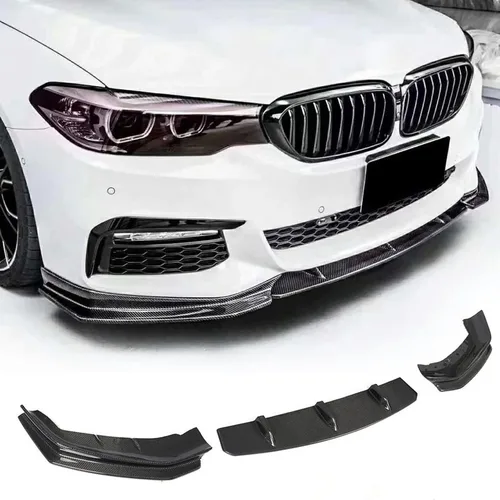 Borde de parachoques delantero de fibra de carbono para BMW Serie 5 G30 G31 M Sport Sedan/Wagon 2017-2019 520i 530i 540i M550i M-tech salida de