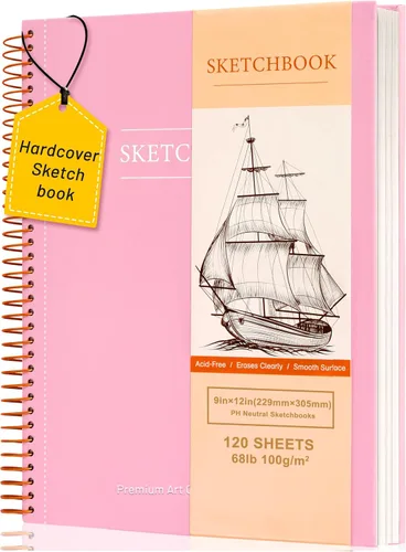 Miniatura 14 de Yoment Cuaderno de bocetos de 5.5 x 8.5 pulgadas, pequeño cuaderno de bocetos para dibujar, 100 hojas (68 libras/100 gsm) bloc de bocetos en espiral