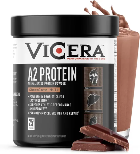 Miniatura 8 de VICERA Proteína en polvo A2, crema de vainilla, 0.88 oz de proteína por porción, mezcla de caseína de suero orgánico A2/A2 con probióticos y sal