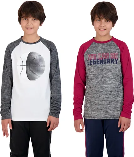 Miniatura 3 de Hind Conjunto de camiseta de 4 piezas de manga larga activa de secado rápido y pantalón deportivo deportivo deportivo para niños para deportes
