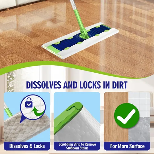 Miniatura 3 de 20 paños de limpieza húmedos XL resistentes compatibles con Swiffer Sweeper XL Mop, almohadillas húmedas desechables tamaño XL para limpieza