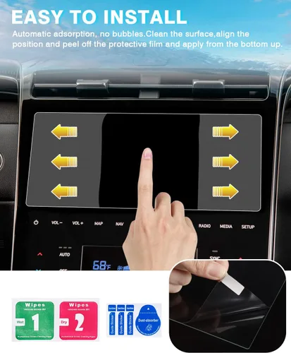 Miniatura 7 de Karltys Paquete de 2 protectores de pantalla para Hyundai Tucson/Santa Cruz 2022-2024 accesorios de 10.25 pulgadas